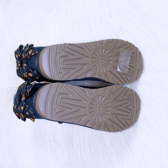 UGG Bailey Bow Retro Spots Ocean Blue Boots - Picture 8 of 9